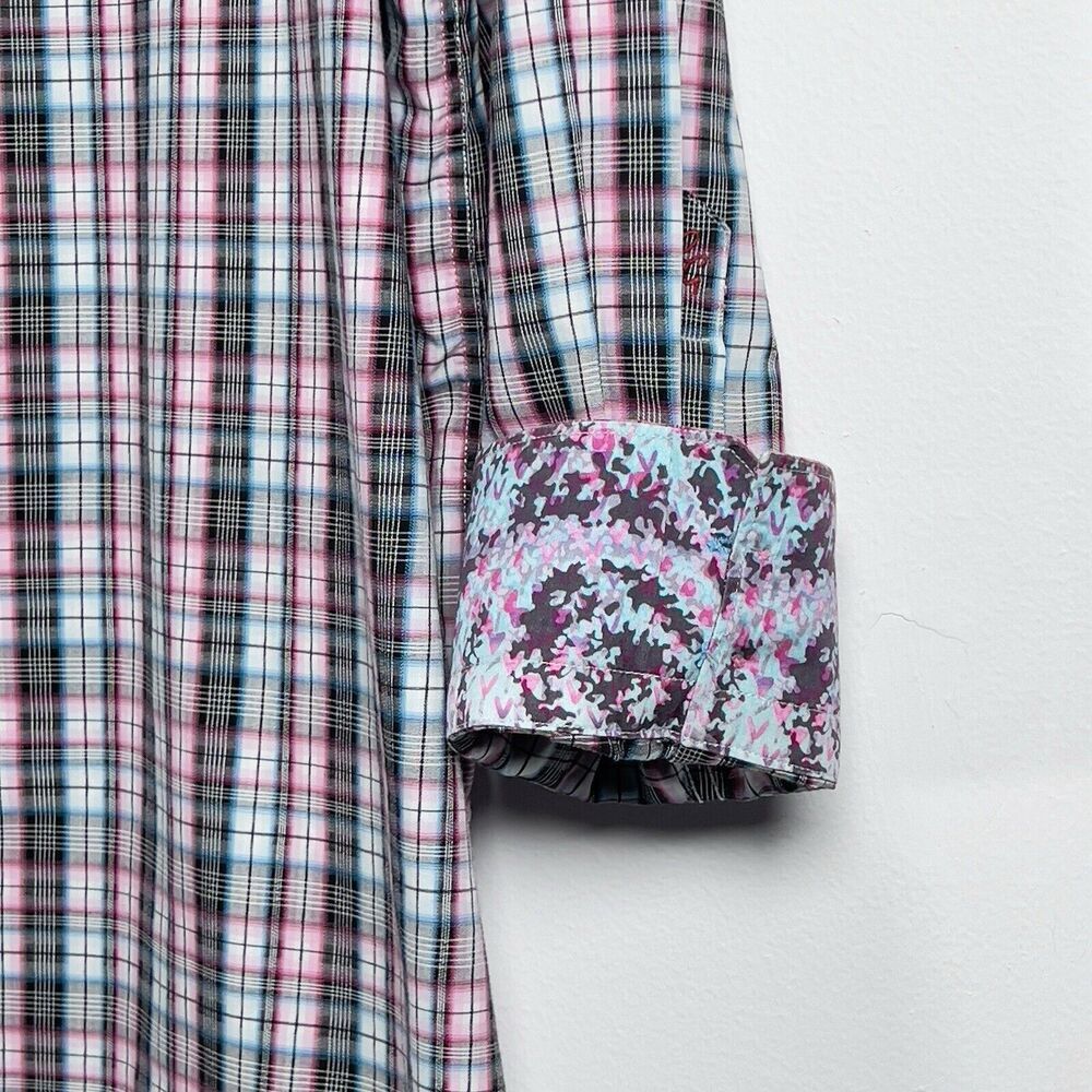 Robert Graham Plaid Shirt Mens Sz 2XL Long Sleeve Flip Cuff Button Up - Picture 6 of 13